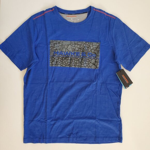 Hawke & Co Men's Performance Sportswear Short Sleeve Graphic T-Shirt Blue Size M - Picture 1 of 5